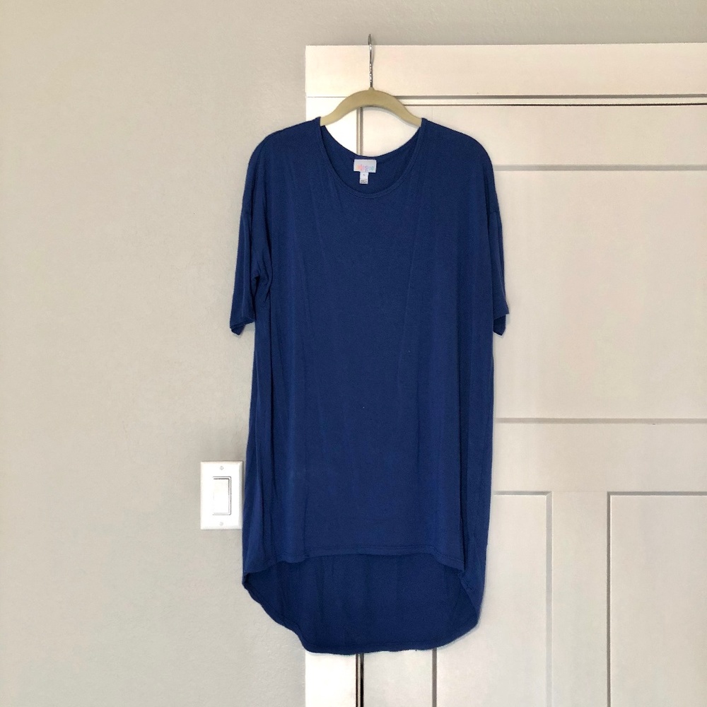 Lularoe Irma tunic, small, solid blue
